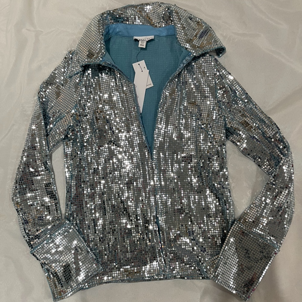 Topshop disco style silver top